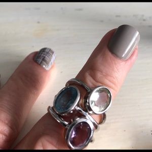 Sterling silver rings with real stones